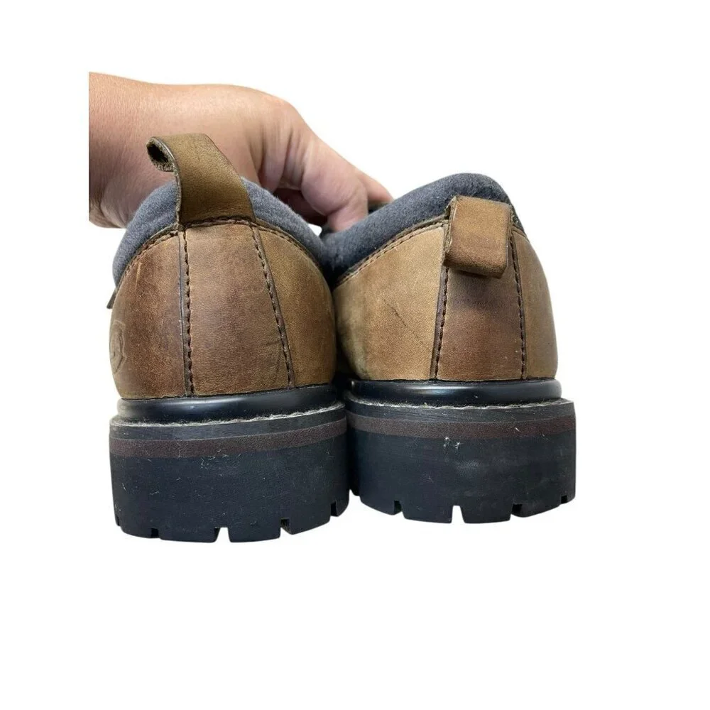 Skechers Brown Leather Work Shoes Size Men’s 10 Oxfords Casual Chunky Y2K